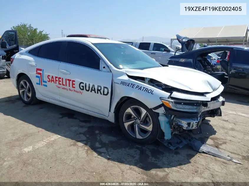 2019 Honda Insight Lx VIN: 19XZE4F19KE002405 Lot: 42634825