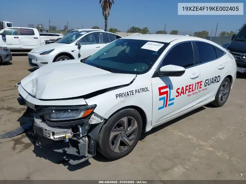 2019 Honda Insight Lx VIN: 19XZE4F19KE002405 Lot: 42634825