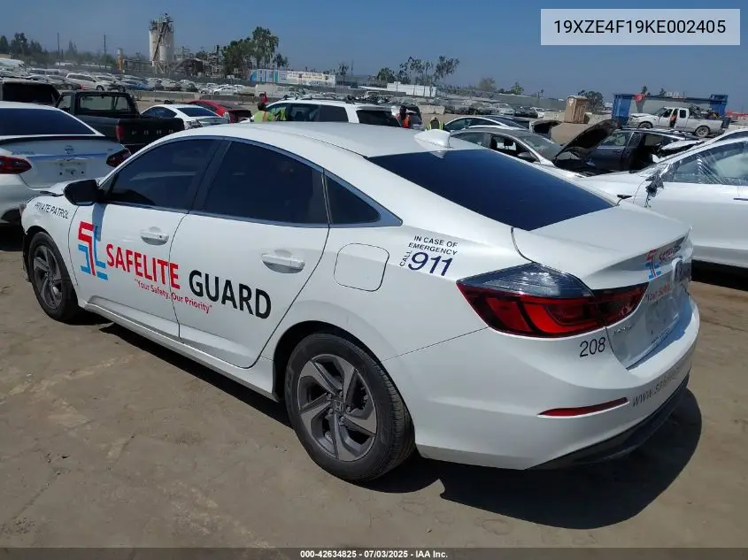 2019 Honda Insight Lx VIN: 19XZE4F19KE002405 Lot: 42634825