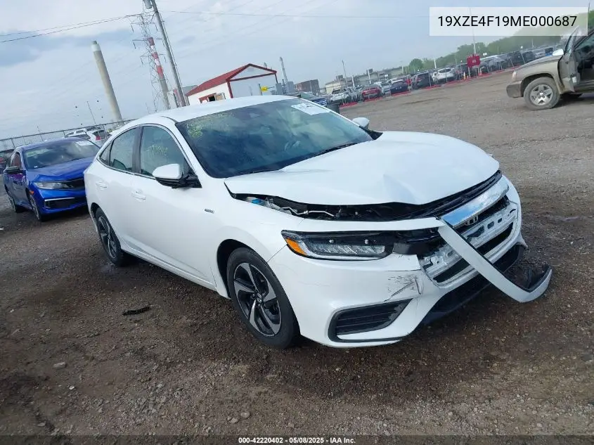 2021 Honda Insight Lx VIN: 19XZE4F19ME000687 Lot: 42220402