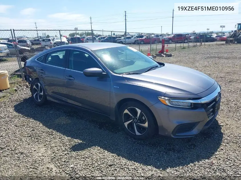 2021 Honda Insight Ex VIN: 19XZE4F51ME010956 Lot: 42226998