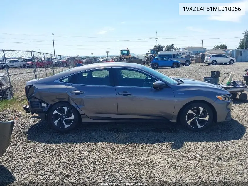 2021 Honda Insight Ex VIN: 19XZE4F51ME010956 Lot: 42226998