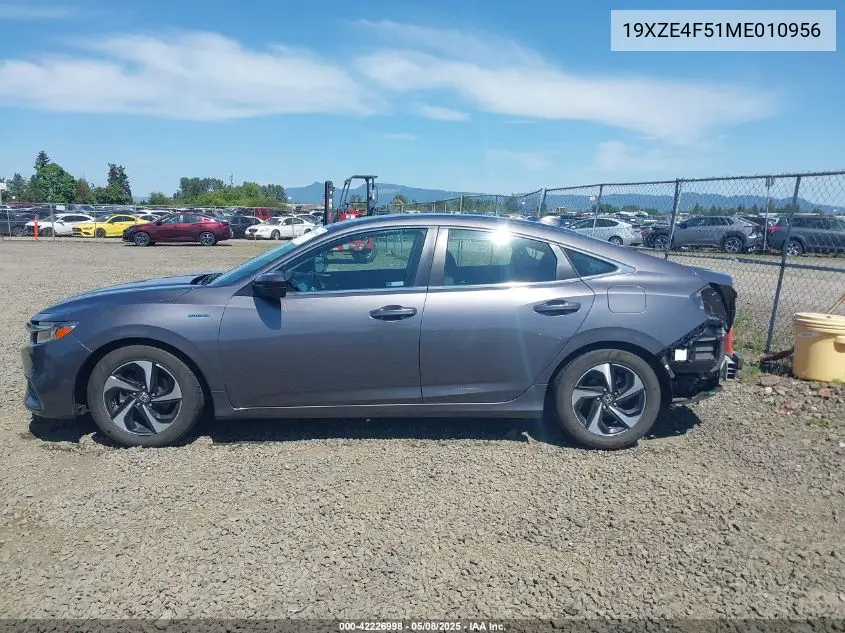 2021 Honda Insight Ex VIN: 19XZE4F51ME010956 Lot: 42226998
