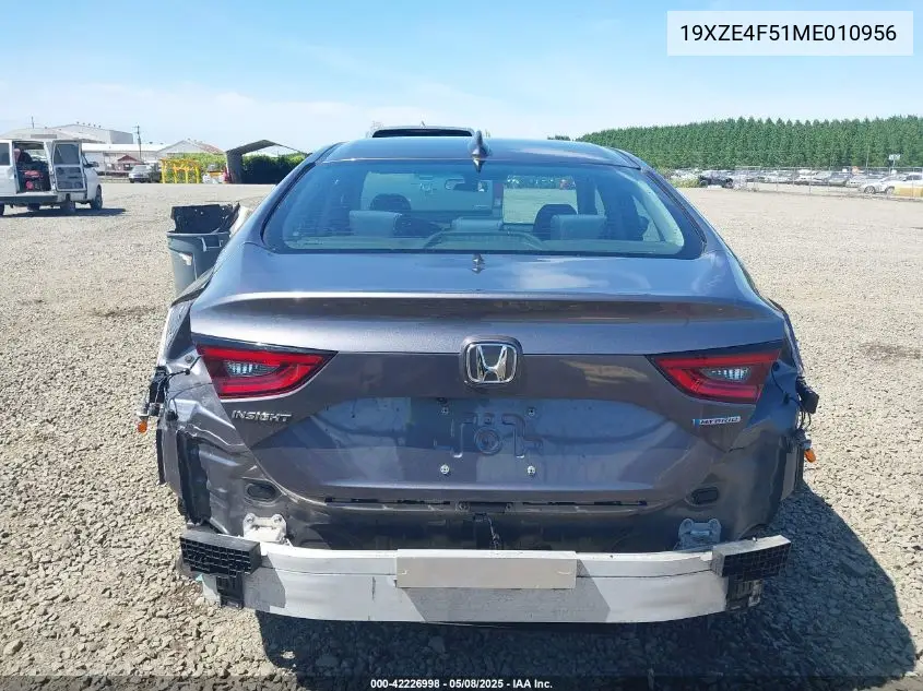 2021 Honda Insight Ex VIN: 19XZE4F51ME010956 Lot: 42226998