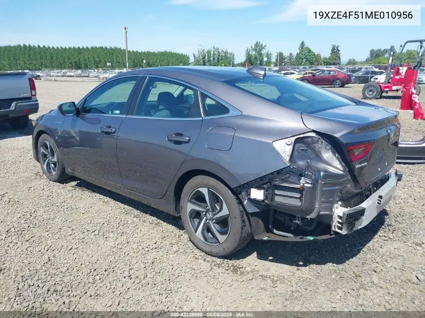 2021 Honda Insight Ex VIN: 19XZE4F51ME010956 Lot: 42226998