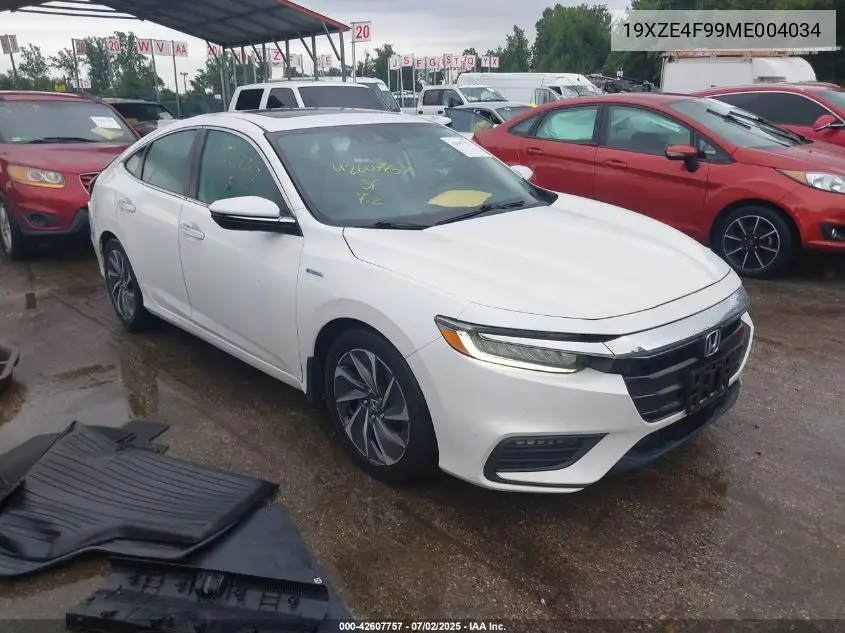 2021 Honda Insight Touring VIN: 19XZE4F99ME004034 Lot: 42607757