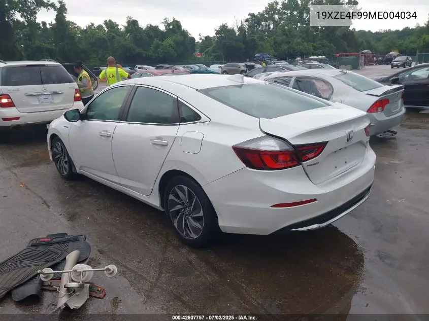 2021 Honda Insight Touring VIN: 19XZE4F99ME004034 Lot: 42607757