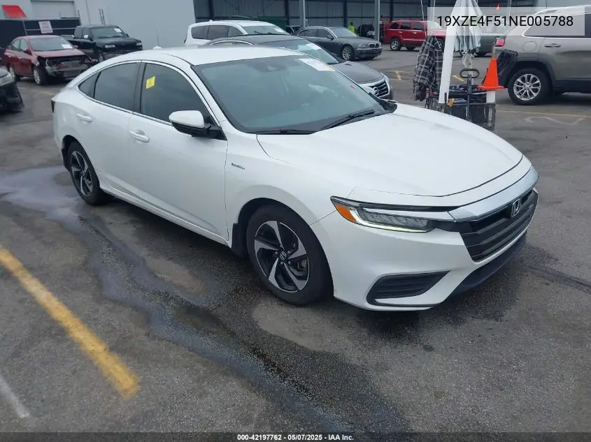 2022 Honda Insight Ex VIN: 19XZE4F51NE005788 Lot: 42197762