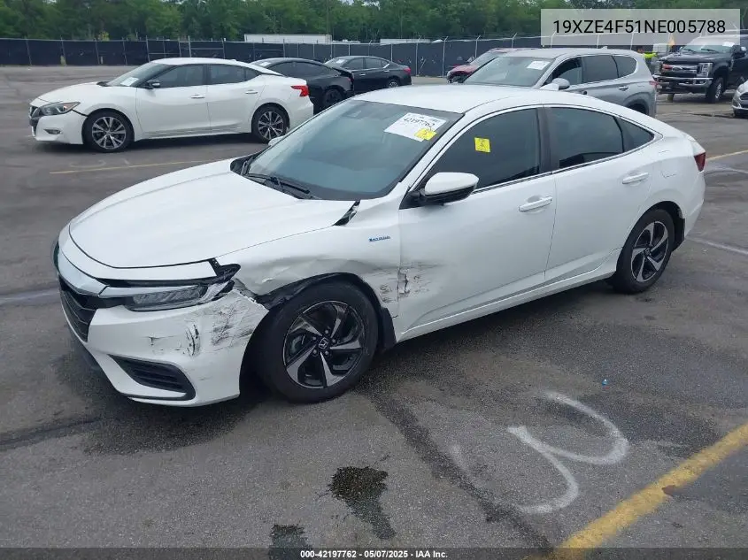 2022 Honda Insight Ex VIN: 19XZE4F51NE005788 Lot: 42197762