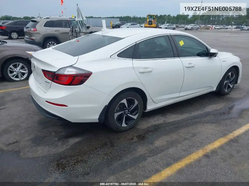 2022 Honda Insight Ex VIN: 19XZE4F51NE005788 Lot: 42197762