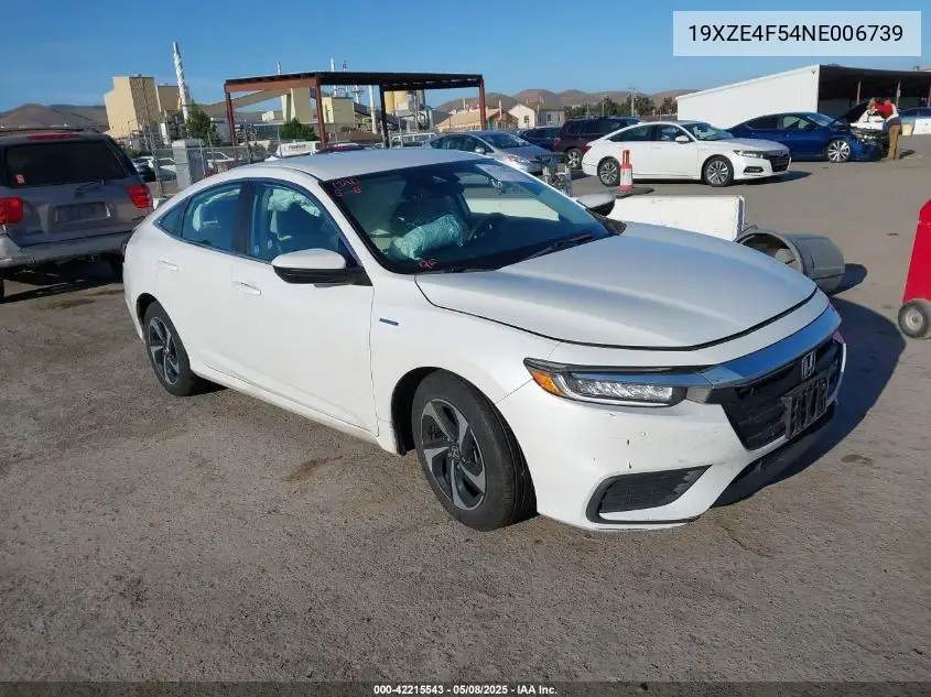 2022 Honda Insight Ex VIN: 19XZE4F54NE006739 Lot: 42215543