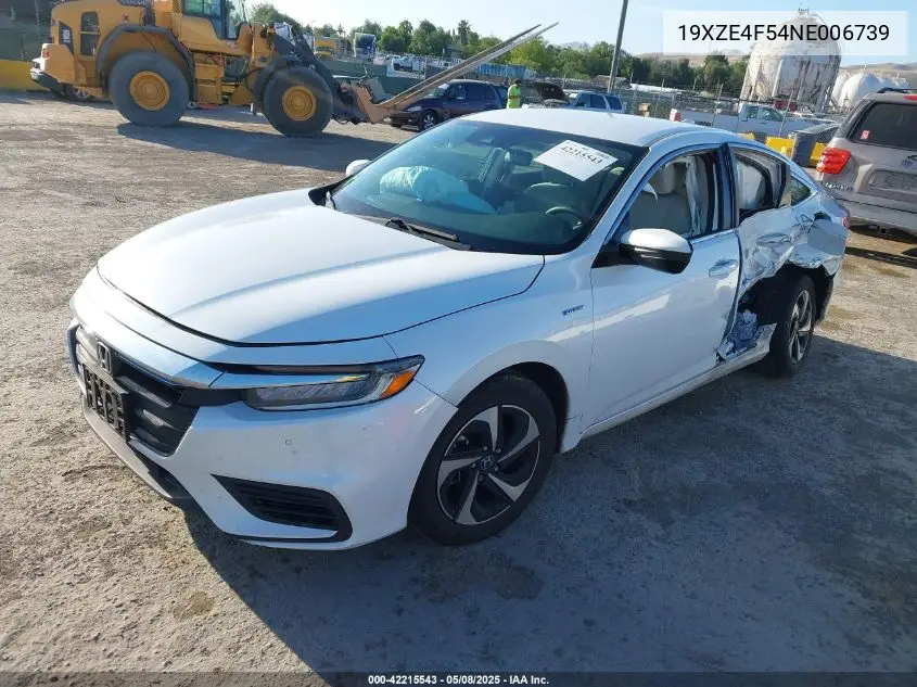 2022 Honda Insight Ex VIN: 19XZE4F54NE006739 Lot: 42215543