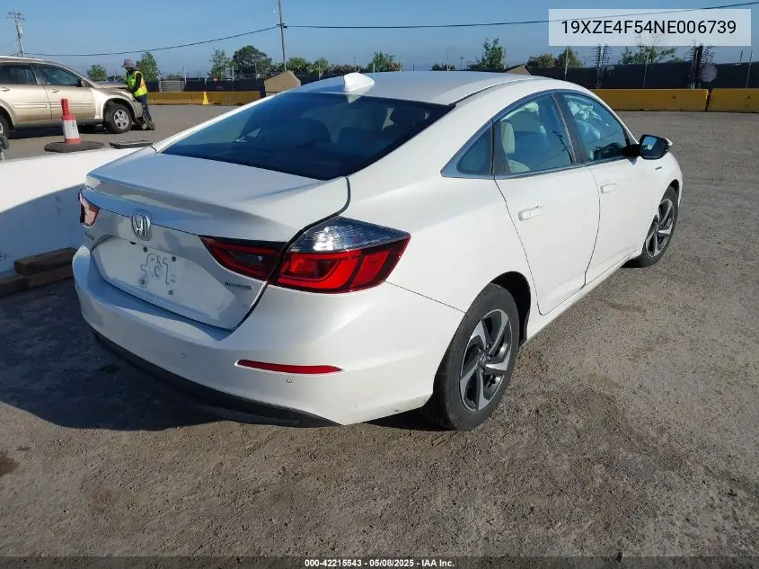 2022 Honda Insight Ex VIN: 19XZE4F54NE006739 Lot: 42215543