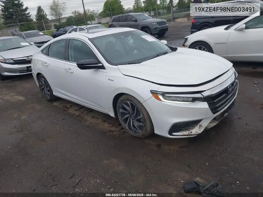 2022 Honda Insight Touring VIN: 19XZE4F98NE003491 Lot: 42221736