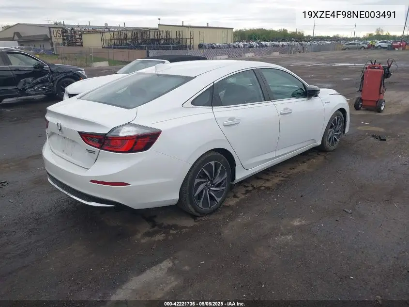 2022 Honda Insight Touring VIN: 19XZE4F98NE003491 Lot: 42221736