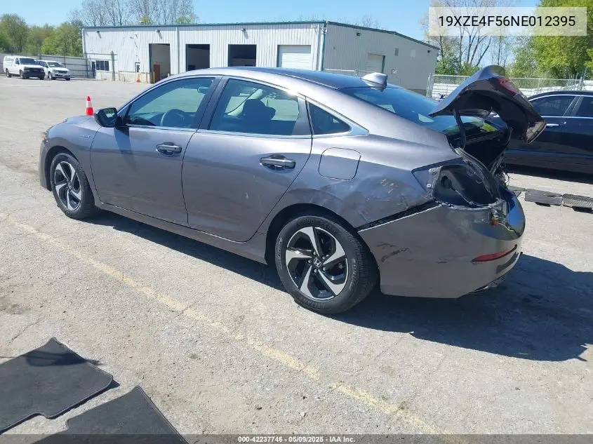2022 Honda Insight Ex VIN: 19XZE4F56NE012395 Lot: 42237746