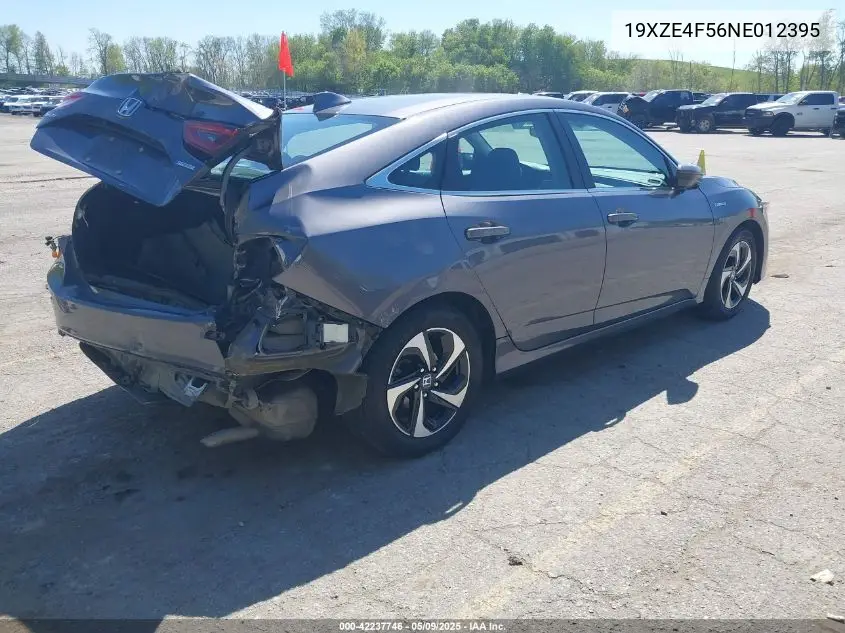 2022 Honda Insight Ex VIN: 19XZE4F56NE012395 Lot: 42237746