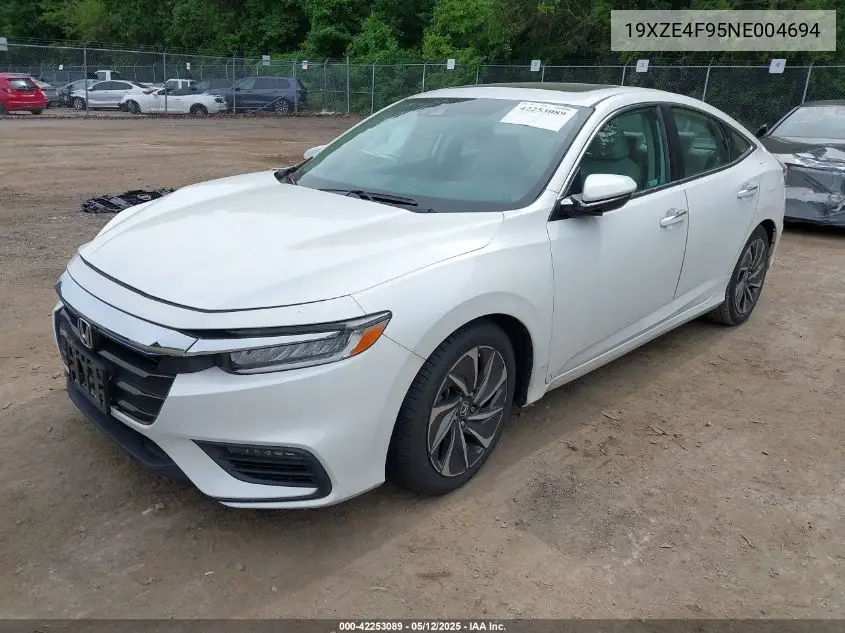 2022 Honda Insight Touring VIN: 19XZE4F95NE004694 Lot: 42253089
