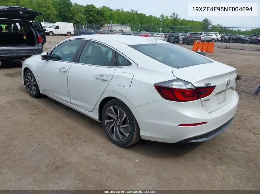 2022 Honda Insight Touring VIN: 19XZE4F95NE004694 Lot: 42253089