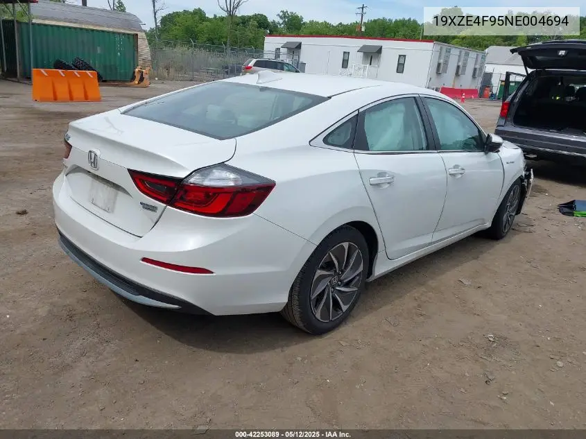 2022 Honda Insight Touring VIN: 19XZE4F95NE004694 Lot: 42253089