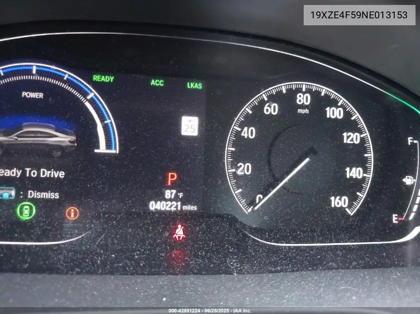 2022 Honda Insight Ex VIN: 19XZE4F59NE013153 Lot: 42591224