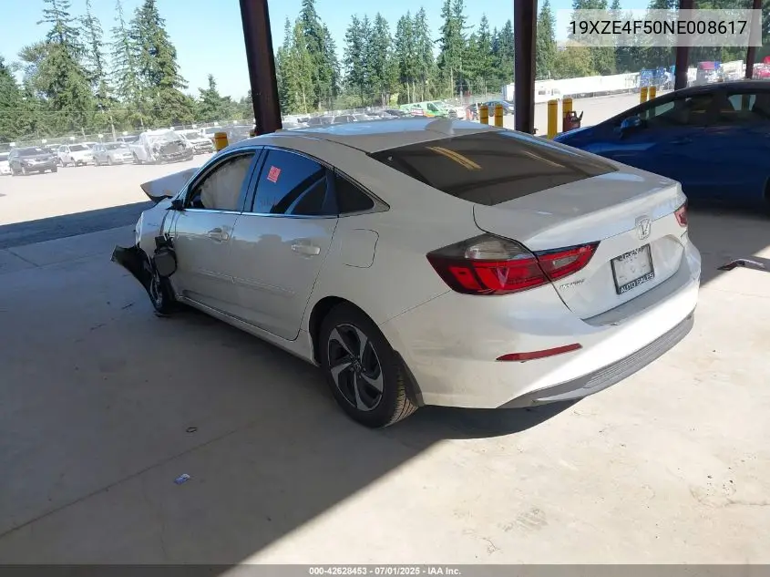 2022 Honda Insight Ex VIN: 19XZE4F50NE008617 Lot: 42628453