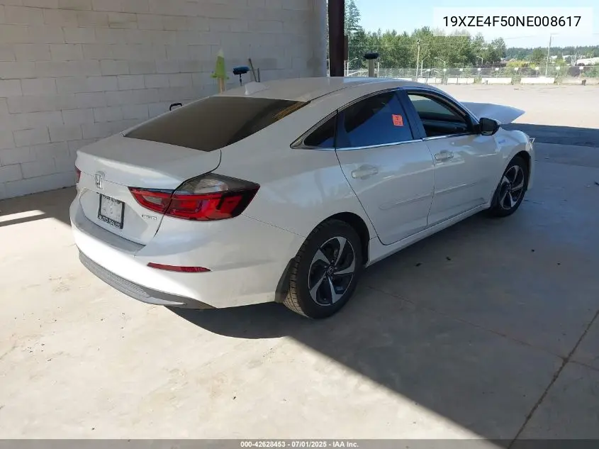 2022 Honda Insight Ex VIN: 19XZE4F50NE008617 Lot: 42628453