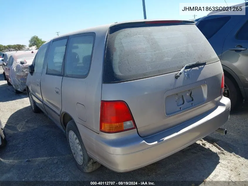 1995 Honda Odyssey Lx/Ex VIN: JHMRA1863SC021265 Lot: 40112707
