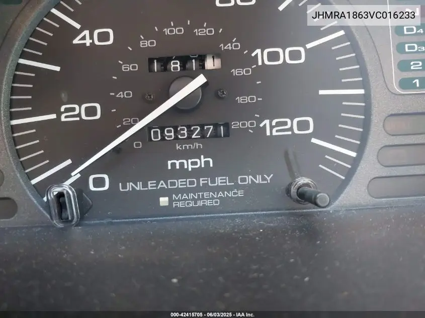 1997 Honda Odyssey Lx VIN: JHMRA1863VC016233 Lot: 42415705