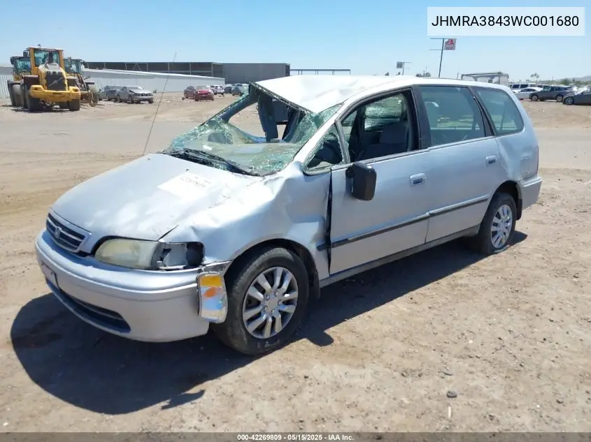 1998 Honda Odyssey Ex/Lx VIN: JHMRA3843WC001680 Lot: 42269809