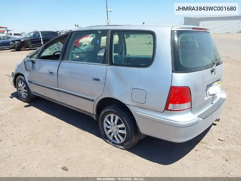 1998 Honda Odyssey Ex/Lx VIN: JHMRA3843WC001680 Lot: 42269809