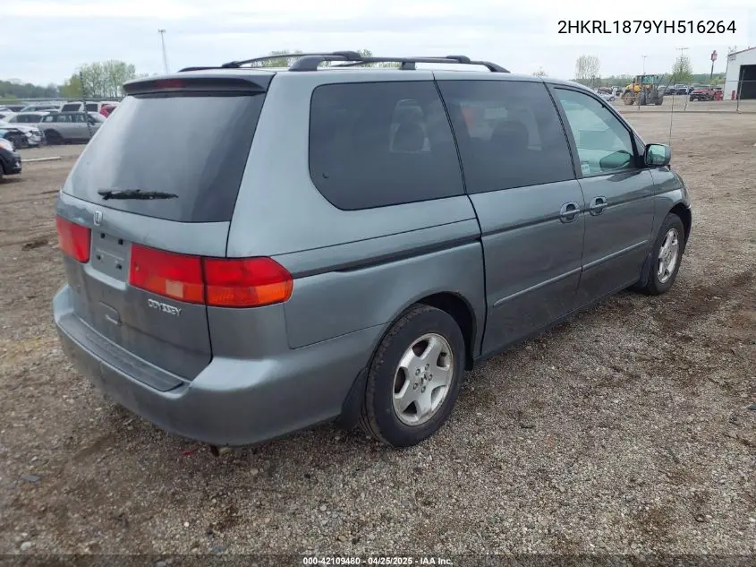 2000 Honda Odyssey Ex VIN: 2HKRL1879YH516264 Lot: 42109480