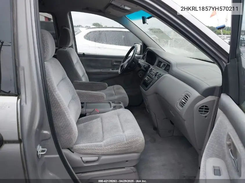 2000 Honda Odyssey Lx VIN: 2HKRL1857YH570211 Lot: 42139263
