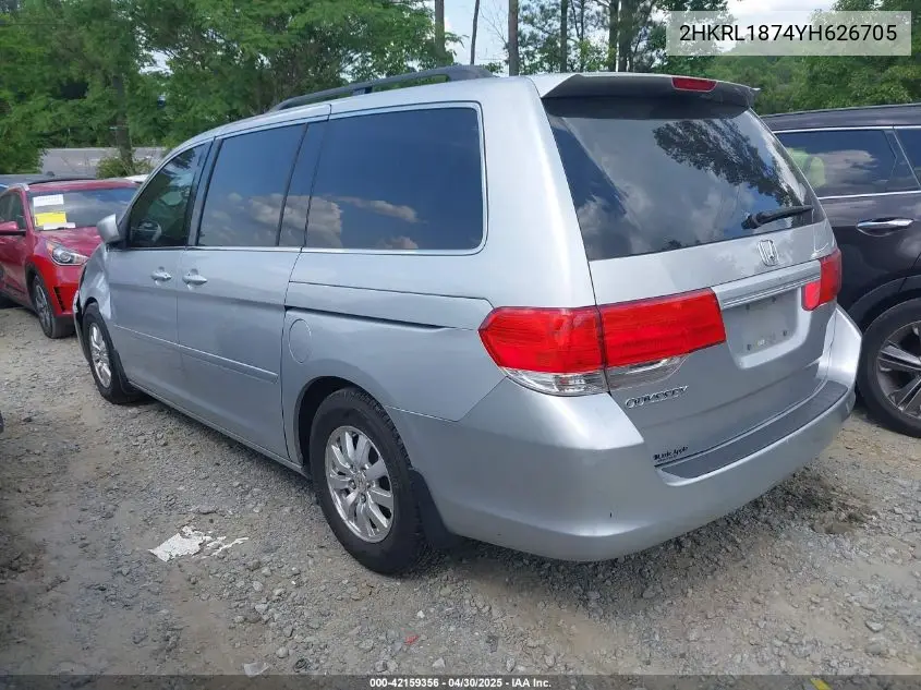 2000 Honda Odyssey Ex VIN: 2HKRL1874YH626705 Lot: 42159356
