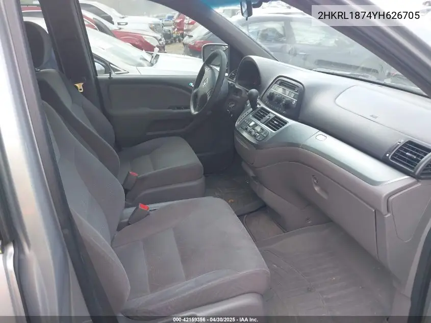 2000 Honda Odyssey Ex VIN: 2HKRL1874YH626705 Lot: 42159356