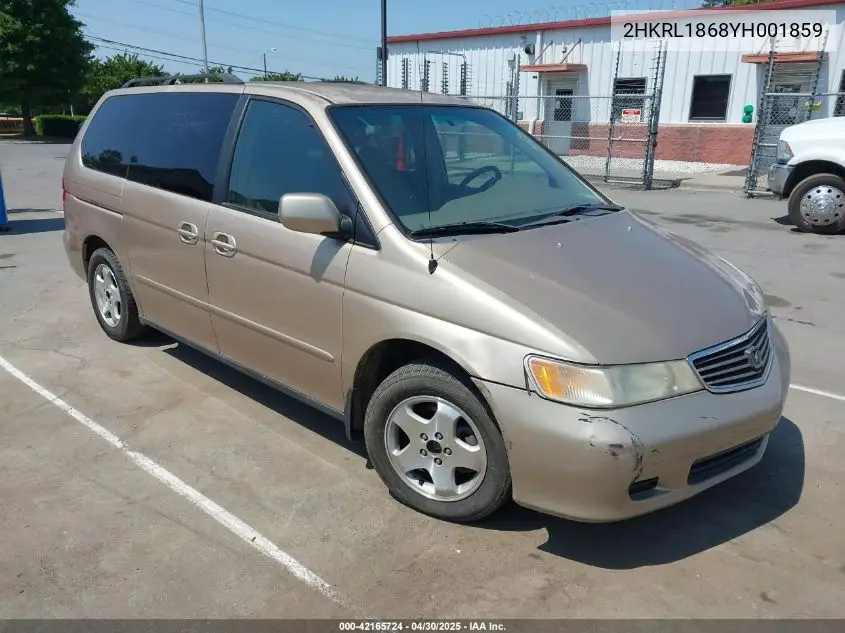 2000 Honda Odyssey Ex VIN: 2HKRL1868YH001859 Lot: 42165724
