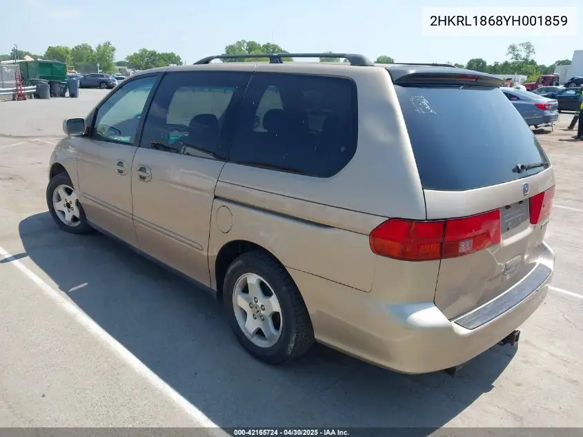 2000 Honda Odyssey Ex VIN: 2HKRL1868YH001859 Lot: 42165724