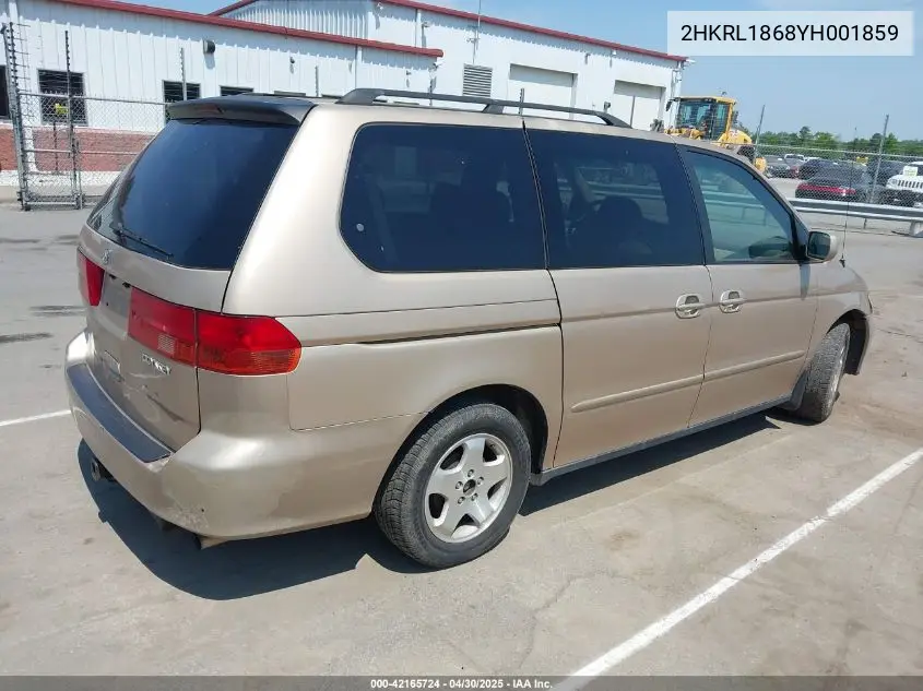 2000 Honda Odyssey Ex VIN: 2HKRL1868YH001859 Lot: 42165724