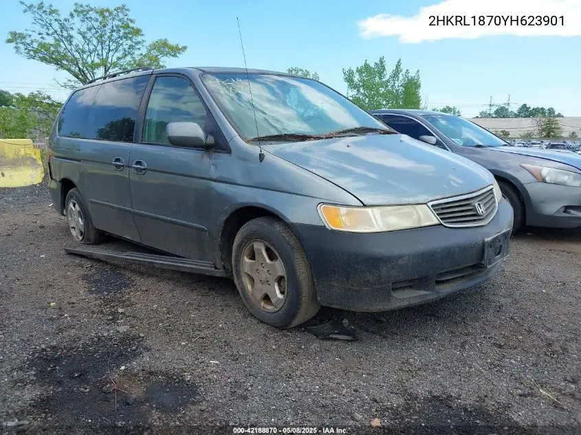 2000 Honda Odyssey Ex VIN: 2HKRL1870YH623901 Lot: 42188870