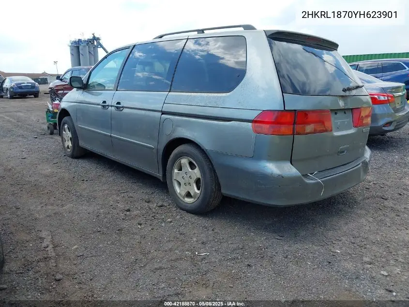 2000 Honda Odyssey Ex VIN: 2HKRL1870YH623901 Lot: 42188870