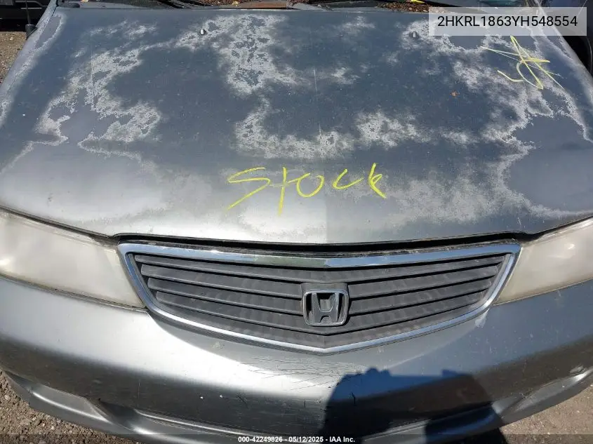 2000 Honda Odyssey Ex VIN: 2HKRL1863YH548554 Lot: 42249826
