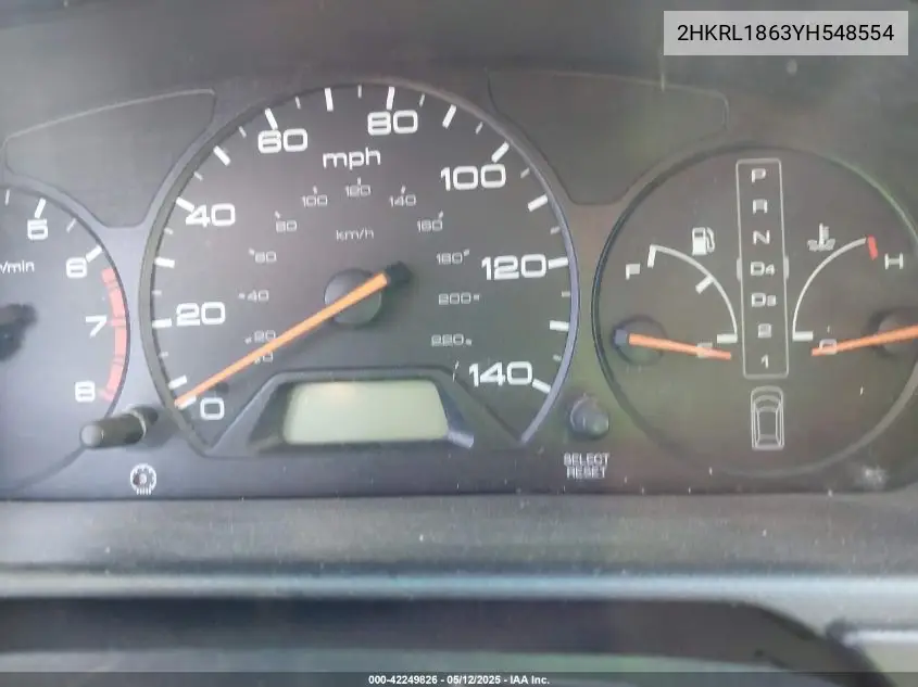 2000 Honda Odyssey Ex VIN: 2HKRL1863YH548554 Lot: 42249826