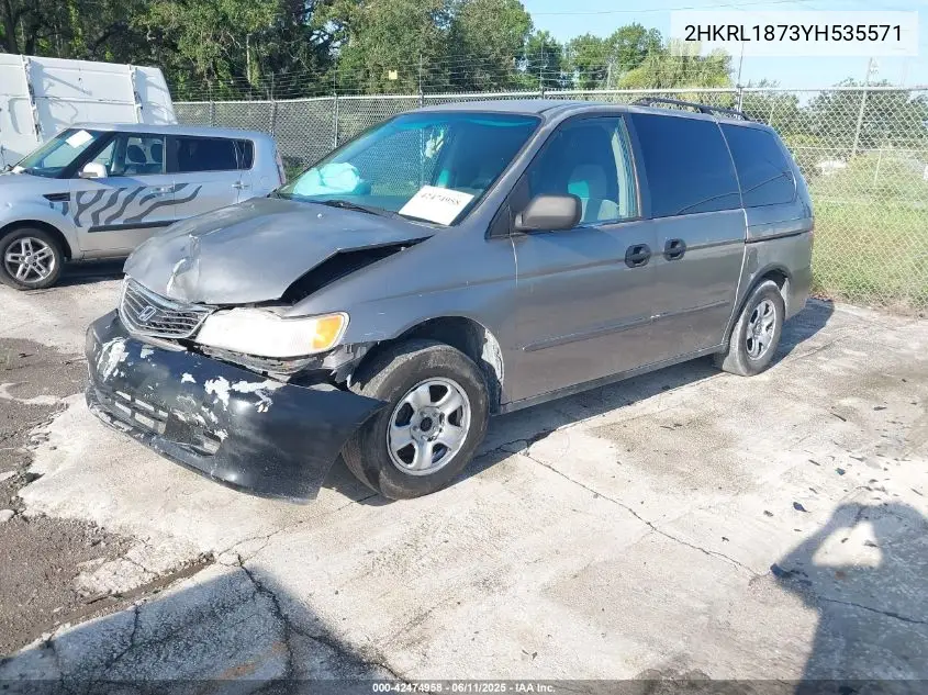 2000 Honda Odyssey Ex VIN: 2HKRL1873YH535571 Lot: 42474958