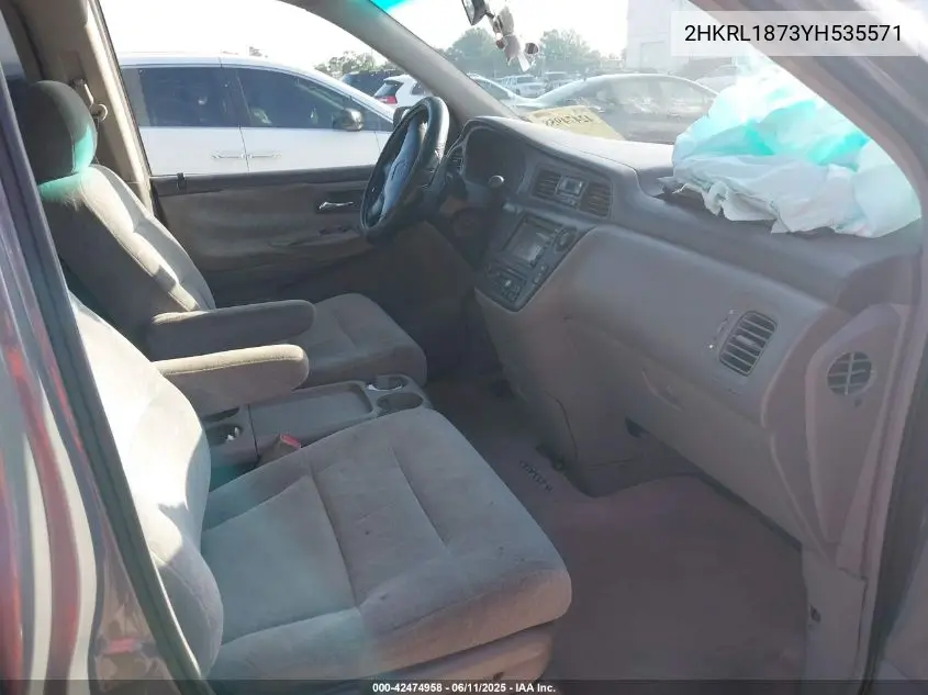 2000 Honda Odyssey Ex VIN: 2HKRL1873YH535571 Lot: 42474958