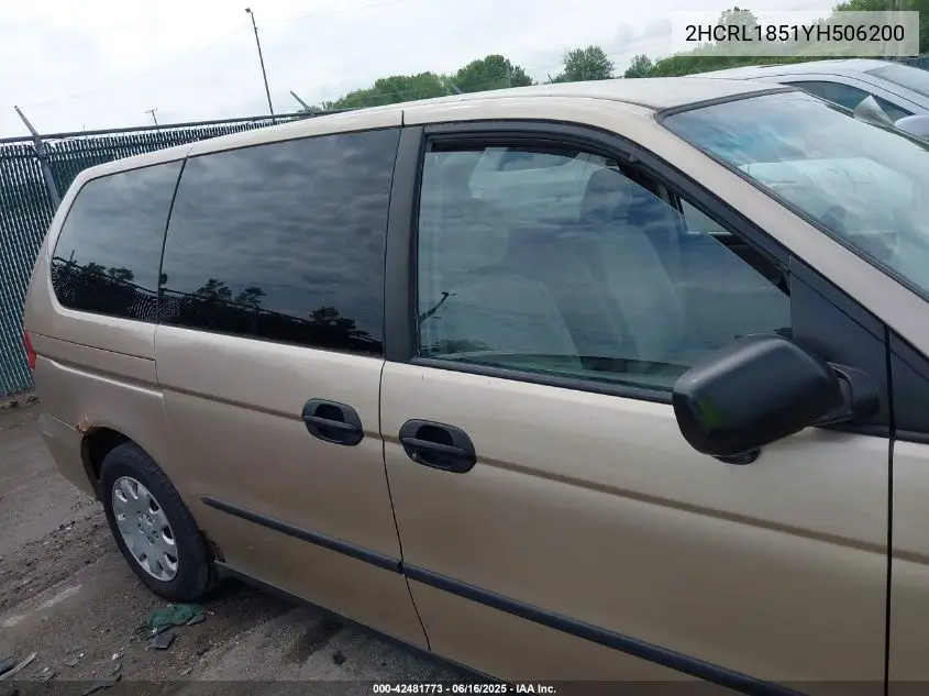 2000 Honda Odyssey VIN: 2HCRL1851YH506200 Lot: 42481773