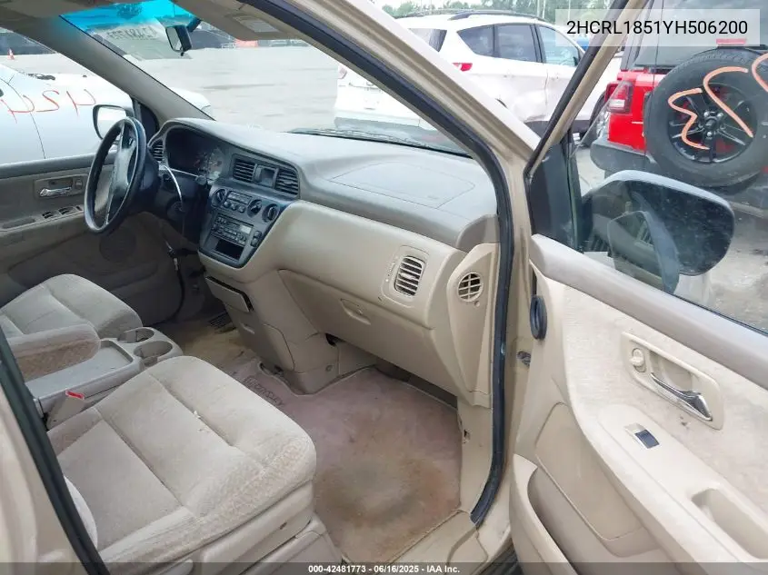 2000 Honda Odyssey VIN: 2HCRL1851YH506200 Lot: 42481773