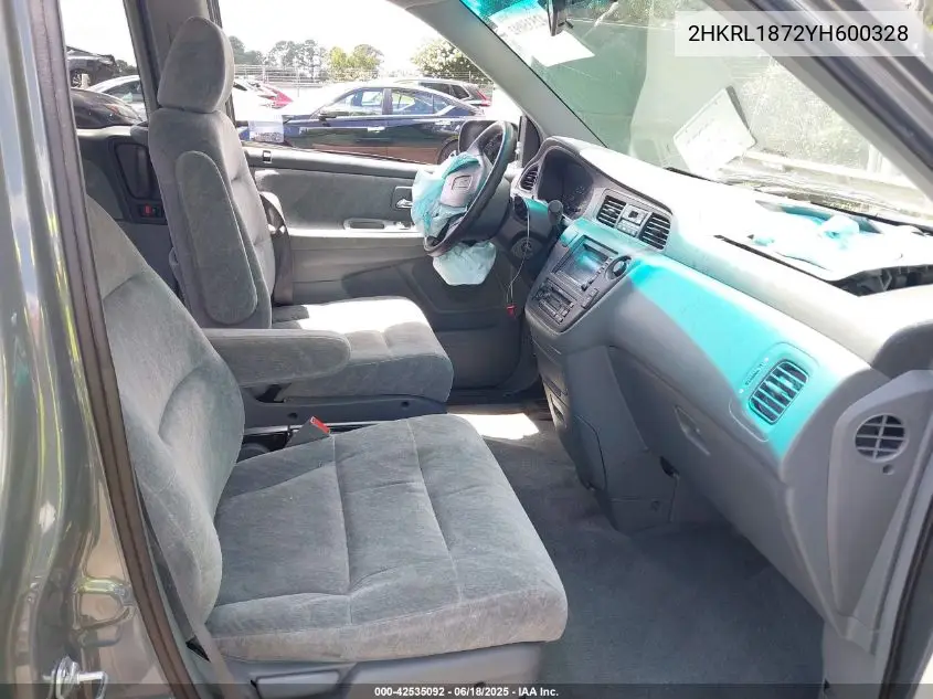 2000 Honda Odyssey Ex VIN: 2HKRL1872YH600328 Lot: 42535092