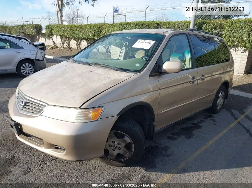 2001 Honda Odyssey Ex VIN: 2HKRL18671H512291 Lot: 41483886