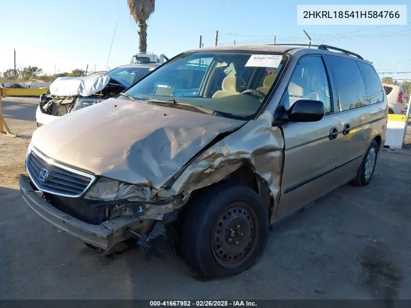 2001 Honda Odyssey Lx VIN: 2HKRL18541H584766 Lot: 41667952
