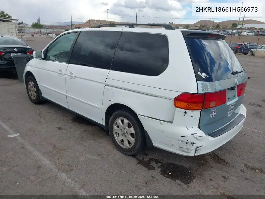 2001 Honda Odyssey Ex VIN: 2HKRL18661H566973 Lot: 42117015
